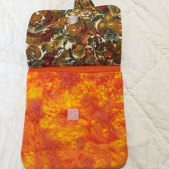 Purse-Crossbody Purse Womens Teens Handmade Orange Autumn Leaves Long St… - Picture 3 of 8